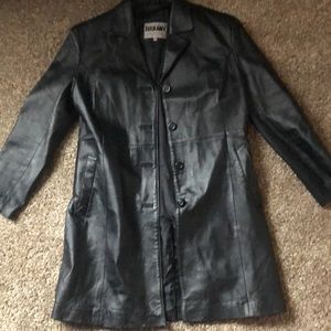 Tuskany real leather trench coat